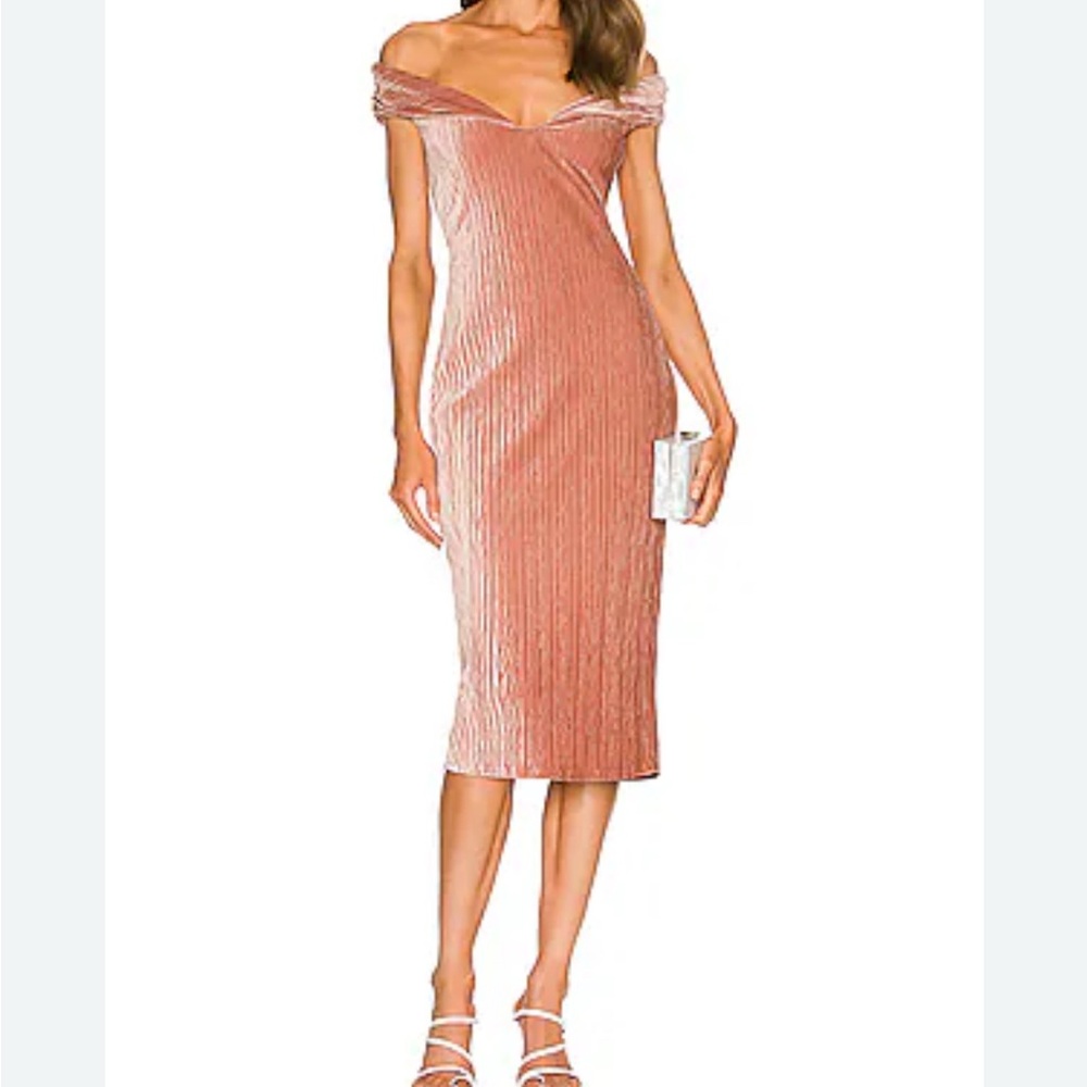 Michael Costello X REVOLVE Blush Off-Shoulder Midi Dress